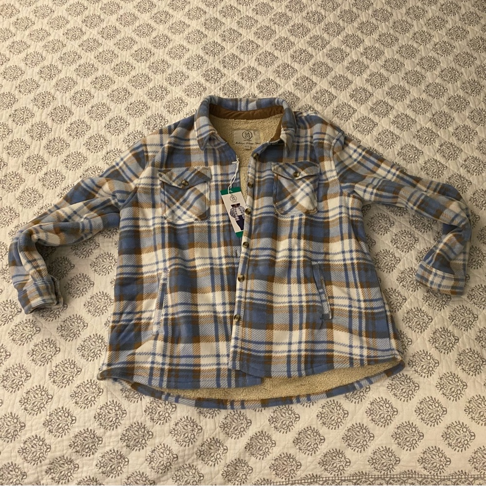BNWT Fur lined flannel jacket.